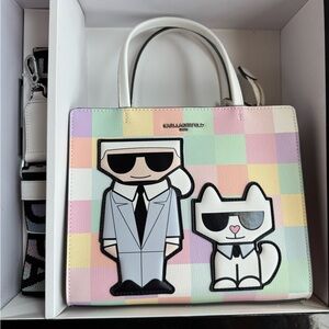 Karl Lagerfeld Pastel Checkered Satchel